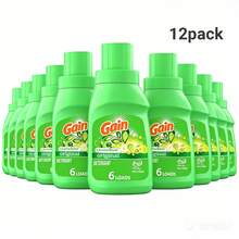 Detergente líquido para ropa Gain + Aroma Boost, aroma original, 6 cargas, 10 onzas líquidas, compatible con lavadoras de alta eficiencia, paquete de 12 - Verde - Ver 8