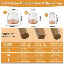 8/24个装椅腿地板保护垫，硅胶椅腿套带毛毡垫，防噪音家具垫，防刮家具滑垫，滑动顺畅，适用于硬木地板和家具腿 - 淺棕色 - 查看 3