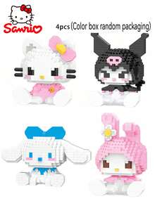 Sanrio Hello Kitty 382 Pieces/Curome 396 Pieces/My Melody 406 Pieces/Sanrio Building Block Sets Can Improve Concentration, Building Block Room Decoration, Birthday Gifts, Party Games, Craft Supplies Sets, Model Assembly Animals, Characters. Valentine's Day Gift, Birthday Gift, Perfect Gift For Giving, Funny Gift(Color Box Random Packaging)