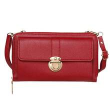 Bolsa de Teléfono con Pantallaáctil para Mujeres, Bolsa de Hombro Única, Bolsa Cruzada de Gran Capacidad, Bolsa de Hombro Pequeña - [Versión de pantalla táctil] Rojo - Ver 2
