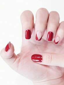 22 miếng dán móng tay dạng gel bán khô, màu be thạch, chất lượng salon, bền lâu, cần dùng đèn UV để làm khô móng. - Màu be - Xem 6