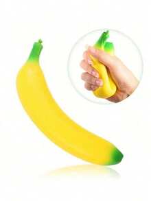 Soft Squishy Banana Shaped Stress Relief Toy, Slowly Fermenting Fruit Squeeze Toy, Fun And Stress-Relieving, Soft Banana - Multicolor - View 9