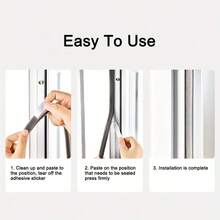 YITAPE 4 Rolls Self-Adhesive Door Sealing Foam Strips, 0.59 Inch Wide, 6.56 Ft Long, Noise Reducing, Windproof, Flame Retardant, Suitable For Sealing Glass Door Gaps, Sound Insulation PU Foam Sealing Strips For Sliding Windows, Plastic Material, Top Groove Foam Soundproof Strips, Sponge Door Window Sealing Strips, Aluminum Alloy Window Weatherstrip, PVC Window Strips And Impact Guards. - Multicolor - View 8