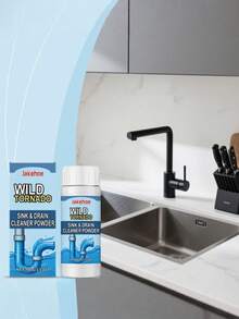 jakehoe 1 Pack Powerful Drain Cleaner Powder - Unclogs Kitchen And Bathroom Sinks, Toilets - Removes Grease And Debris - Essential Household Cleaning Item (Random New Or Old Model Shipped) - Powdery - View 1