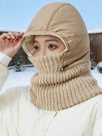 1 st vindtät halsduk och ansiktsmask för kvinnor, lätt dunisolerad mössa, mångsidig för cykling, skidåkning och pendling på vintern, alla hjärtans dag-present