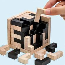 3D Wooden Puzzle Cube, Logical Thinking Puzzle Game, Educational Toy For Adults - Multicolor - View 6