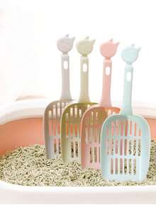 Premium Thick Plastic Cat Litter Scoop - Fine Mesh Design, Efficient Litter Sifting, Durable, Ergonomic Handle, Essential Pet Cleaning Tool For Litter Box, Easy To Clean And Non-Clogging, Ideal For Everyday Cat Care - Multicolor - View 3