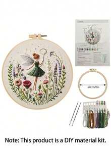1PC New Winged Girl Embroidery DIY Kit With Manual & English Instructions, Easy For Beginners, Perfect Home Decor Holiday Gift, All-Season Handcrafted Decor - Multicolor - View 8
