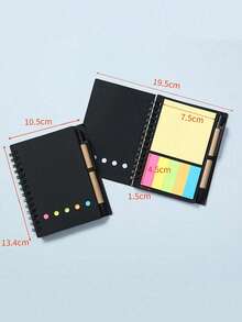 Customized Text And Personalized Design Pocket Notebook & Memo Pad Set, Suitable For Work, Home Messages, Study Marking, Index Bookmarks, Office & School Supplies, Stationery Prizes, Back To School Gifts - Multicolor - View 7