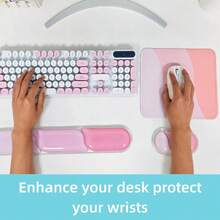 3 In 1 Gel Wrist Rest For Keyboard And Mouse, Small Mouse Pad Rubber Bottom, Silicone Wrist Support, Ergonomic Design, Suitable For Office/Computer/Laptop/Gaming - Multicolor - View 5