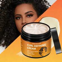 男女通用卷发定型霜 - 富含椰子油，持久防毛躁，打造弹力卷发，持久保湿，持久定型，适合波浪卷和卷发造型 - 橘色 - 查看 8