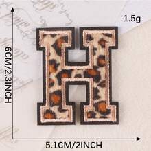 A~Z English Alphabet Letters Badge Patches,Leopard Print Applique Embroidery Iron On Stickers For Clothing,DIY Name Garment - Leopard - View 1