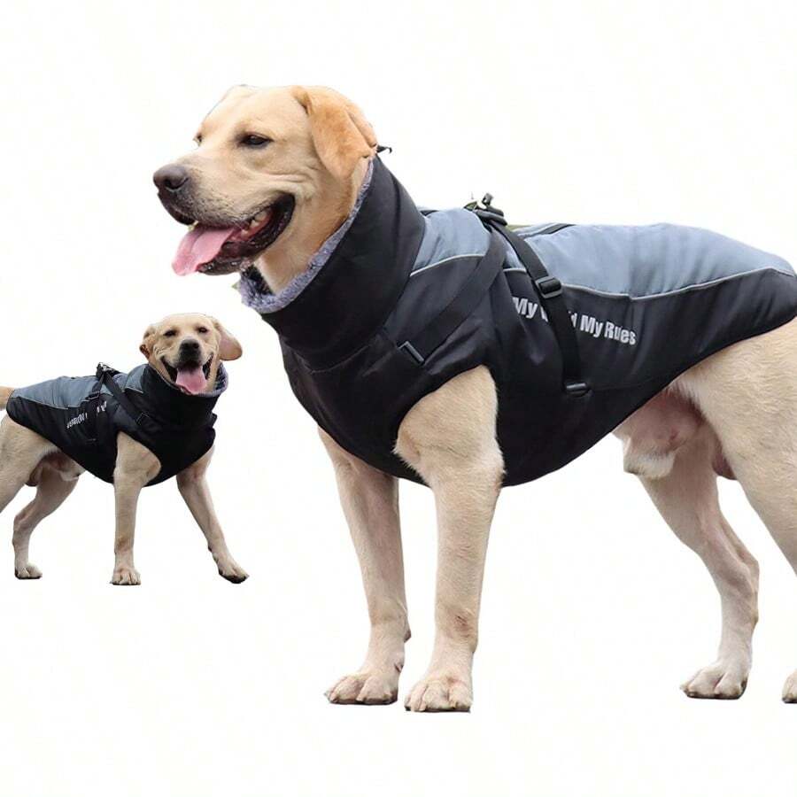 zxr Chaqueta cálida para perros Abrigo de invierno impermeable para mascotas Ropa reflectante cálida a prueba de viento para perros pequeños medianos y grandes 4XL89 - 4XGrande - Ver 1