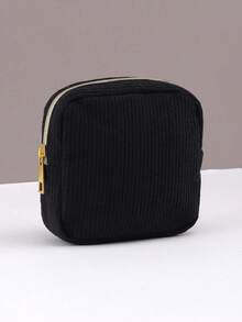 1/2 chiếc túi đựng mỹ phẩm nhỏ, túi mini đựng đồ trang điểm bằng vải nhung kẻ, túi đựng mỹ phẩm dễ thương cho nữ với các ngăn nhỏ bên trong. - Nhiều màu - Xem 15