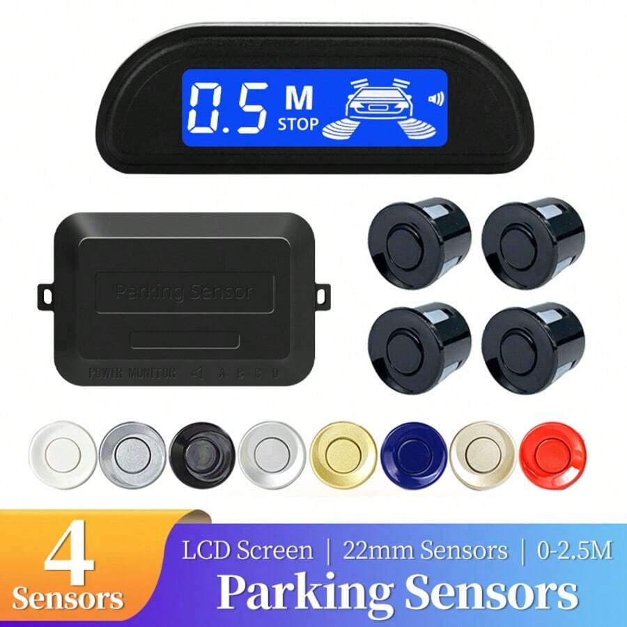 Car Parking Sensor Kit With Automatic Parking Assist System, Reverse LED Display, 22mm 4-Sensor Radar Detection System And Backlit Display - A - View 1