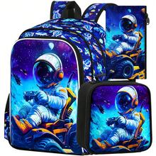 3pcs/Set Kids Backpack, 16 Inch Boys School Bag, Preschool Kindergarten Backpack - Astronaut Spaceship - Backpack - View 1