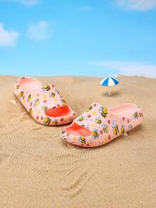 1 Pair Kids' Foam Slippers, EVA Lightweight Non-Slip Soft Bottom Cute Casual Slip-On Sandals For Boys & Girls - Pink - View 6