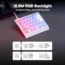 AJAZZ AK029 HE 8K Wired Mechanical Gaming Keyboard - Brand New Gaming Hall Effect Switches, 0.01ms Ultra-Fast Response, Zero Latency, 29-Key Single-Handed, Official Configuration Includes Ribbon Cable, Latency As Low As 0.125ms, 8KHz Report Rate, 128K Full Key Scan Rate Gaming Keyboard, Portable Keyboard - AJAZZ Official Authentic Products - View 5