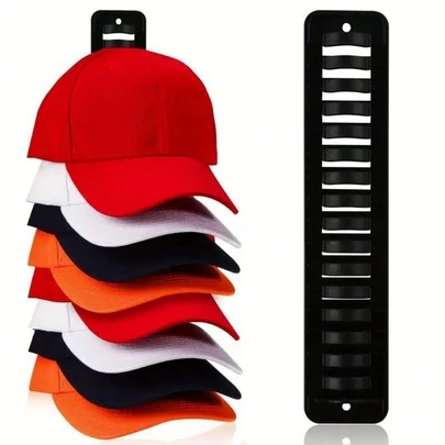 1/2pcs Wall Mounted Hat Rack, Baseball Cap Storage Organizer, Holds Up To 16 Hats, Self-Adhesive Hat Display Holder, Suitable For Behind Door, Wardrobe, And Bedroom Wall