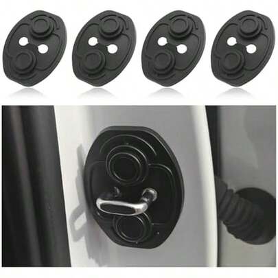 4PCS Car Door Strike Protector With Full Adhesive Backing,Upgraded Car Door Lock Cover For Cars Doors Latch Protection/Decorations,TPE Cars Accessories Doors Latches Guard