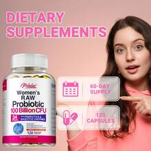 PSLALAE Women's RAW Probiotic 100 Billion CFU - For Gut Health, Bloating Relief, Probiotics Nourish Digestion, Digestive Health - 120pcs - 120粒膠囊 - 查看 8