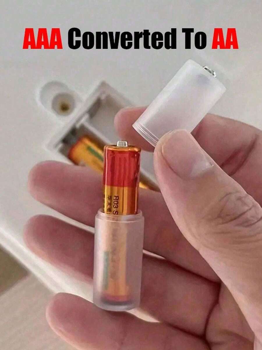 3pcs Battery Converter Set, High Toughness Plastic AAA To AA Battery Adapter, Lithium-Ion Converter Portable Battery Case, Switch Box And Storage Box, Compact And Lightweight, Suitable For Electronics, Travel, Home And Office Use, Electronic Accessories | Snug Fit Adapter | Durable - Multicolor - View 1