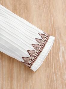 2pcs Boys' Fashion Long Sleeve Polo Shirt Top + Pants Set - Suitable For Casual Outdoor Wear - White - View 4