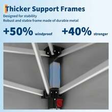 Tienda de campaña plegable de 3 x 3 m con una pared lateral, carpa de playa con instalación rápida, parasol para fiestas y camping, protección UPF 50+, impermeable para todo tipo de clima, con bolsas de peso y bolsa de transporte con ruedas. - Caqui - Ver 2