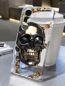 Skeleton Painted Transparent Minimalist Stylish Shockproof Phone Case Compatible With IPhone 17/17 Pro/17 Pro Max, 16/11/16 Pro/16 Plus/16 Pro Max/16e, 15 Pro Max, 13/14/12/XS/XR/7G/8P, Galaxy S25/S25 Plus/S25 Ultra, A16/A36/A26/A56/A50/A12/A32,