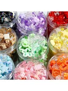 Bộ hạt nhựa acrylic, bộ hạt nhựa acrylic nhiều màu sắc để làm trang sức, tự làm vòng tay, vòng cổ, bông tai, móc khóa, mặt dây chuyền điện thoại, quà tặng tình bạn, đồ thủ công mỹ nghệ. - Bộ hạt Acrylic - Xem 5