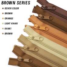 177.16-Inch Zipper With 10 Zipper Pulls, 5# Nylon Colored Zipper, 20 Color Options, Matching Zipper Pulls, Suitable For Clothing, Outerwear, Luggage, Bags, DIY Crafts And More - 5# Solid Color Nylon - View 9