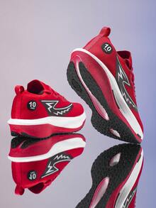 男士超轻厚底专业跑步鞋、运动休闲鞋、时尚户外鞋 - 紅色 - 查看 4