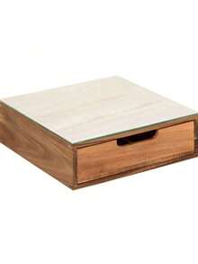 CLICKYA - Cajón para cápsulas de café (bambú)30X30X10CM - Blanco - Ver 3
