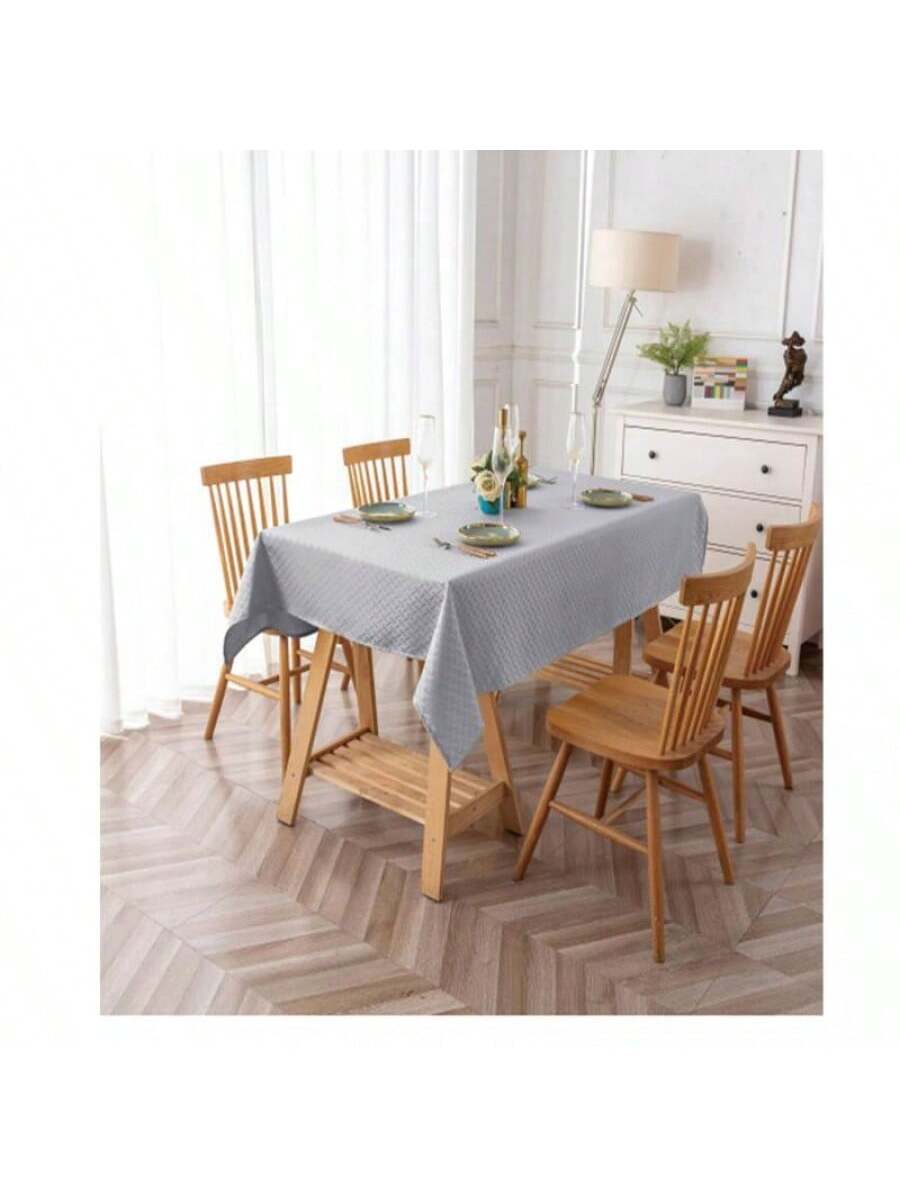 mantel rectangular color Gris claro de alta durabilidad de 140cm*140cm