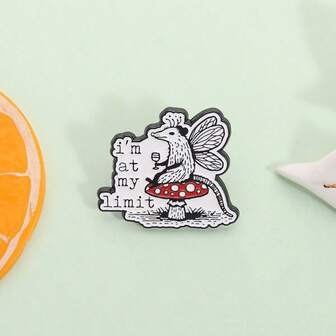 1個 漫画風 動物 ヤギ、フライングリス、キノコのブローチ 服、バッグ、アクセサリーのデコレーション