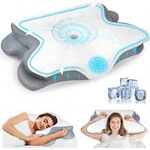 Almohada Memory Foam Cervical Almohada Ortopédica Ergonómica para Dormir Adecuada para Personas Que Duermen de Lado Espalda y Estómago con Funda de Almohada - Blanco1 - Ver 1