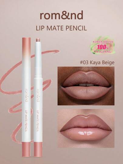 Rom&nd Lápis labial Romand LIP MATE 03 Kaya Beige, com tecnologia Feather-Blur Edge, Airy Core Breathe Tech, Lip-Contour Fusion, Warm Nude Almond Haze, Cool Gray Rose Sheer e Caramel Chestnut Melt. Kit compacto para esculpir os lábios, efeito natural, K-Beauty, maquiagem coreana, 0,5g/0,02oz