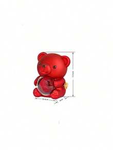 1PC Valentine's Day Rose Hugging Bear Gift Box Creative Rotating Rose Jewelry Box Red Soap Flower Gift Box Necklace Storage Ring Women's Gift Box (Jewelry Not Included) - Multicolor - View 6