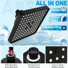 20 Etapas Filtro De Agua Para Regadera, 6"Cabezal de ducha de lluvia de alta presión con filtrado, Agua Para Eliminar Cloro, Impurezas Y Olores, Ideal Para Todo Tipo De Ba?o(ferroso) - albaricoque - Ver 5