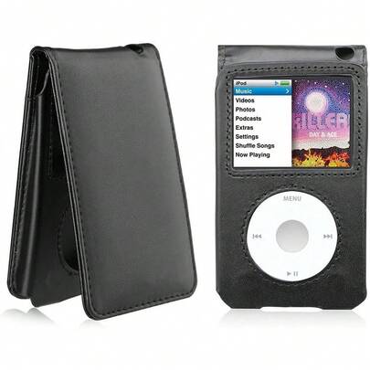 EstiloTendenciaFunda Protectora De Piel Para Apple IPod Classic 6Th 7Th 80GB, 120 GB, 160 GB Y IPod Video 5Th 30 GB Con Clip Para CinturóN + Protector De VisualizacióN, 10,5 Mm De Grosor, VersióN DelgadaCalidad PremiumVersióN Mejorada