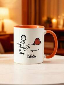 Customized Ceramic Heart-Shaped Mug, Exclusive Couples/Valentine's Day Gift, Reusable, Washable, No Assembly Required, No Charging Needed - The Perfect Gift For Him And Her