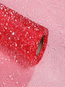 New 2026 Shimmering Leaf Tulle Ribbon, 19.7 Inches Wide And 4 Yards Long, Snowflake Tulle Fabric Ribbon, Suitable For Thanksgiving, Halloween, Christmas Gift Wrapping, DIY Ballet Tutu Sewing, Bow Wedding Thanksgiving Decorations, Craft Materials, Party Supplies And Holiday Decorations. - Multicolor - View 13