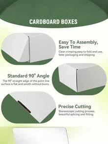 5pcs/1pc-White Corrugated Paper Boxes Shipping Boxes, Packaging Boxes, Postal Cartons Packaging Materials, Air Cushion Boxes, Gift Boxes Corrugated Cardboard Boxes Ideal For Small Businesses To Package Products - White - View 7