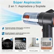 Aspiradora portátil para automóvil, aspiradora y soplador de doble función de alta potencia, purificador de aire sin varilla multifuncional, limpiador de automóvil, diseño compacto, aspiradora elegante, succión potente, aspiradora de doble función, succión fuerte, imprescindible para los propietarios de automóviles. - Negro - Ver 4