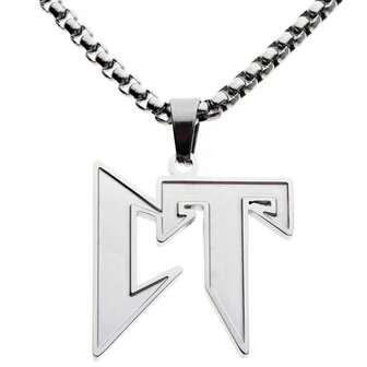 Fashionable And Creative High-End Feeling Silver Symbol Stainless Steel Men's Pendant Necklace