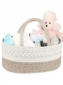 Giỏ đựng tã em bé bằng dây cotton, giỏ đựng tã di động, thích hợp cho bàn thay tã, sắp xếp phòng trẻ sơ sinh, quà tặng cho bé sơ sinh, đồ dùng cần thiết cho bé. - Nhiều màu - Xem 14