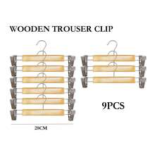 9pcs Wooden Pants Clips Multifunctional Clips Wooden Clothes Hanger - Yellow 3 - View 5