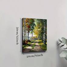 1pc Forest Path Birch Trees Impressionist Style Framed Wall Art - Canvas Prints Poster, Ready To Hang - Home Decor, Ideal For Home, Office Wall Decor, Family Gift, Living Room Bedroom Wall Decor - 彩色 - 查看 6
