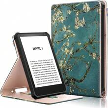 Funda Plegable para Nuevo (Versión 11.ª Generación 2022/2025), con Encendido/Apagado Automático, Funda Ligera con Correa de Mano,Flor de Albaricoque 4ZVP - Rosa - Ver 8