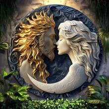 CIF BUY JINNAI Sun Moon Metal Wall Sign Retro Round Aluminum Plaque For Kitchen Coffee Bar Home Decor Vintage Style Living Room Bedroom - Nhiều màu - Xem 9